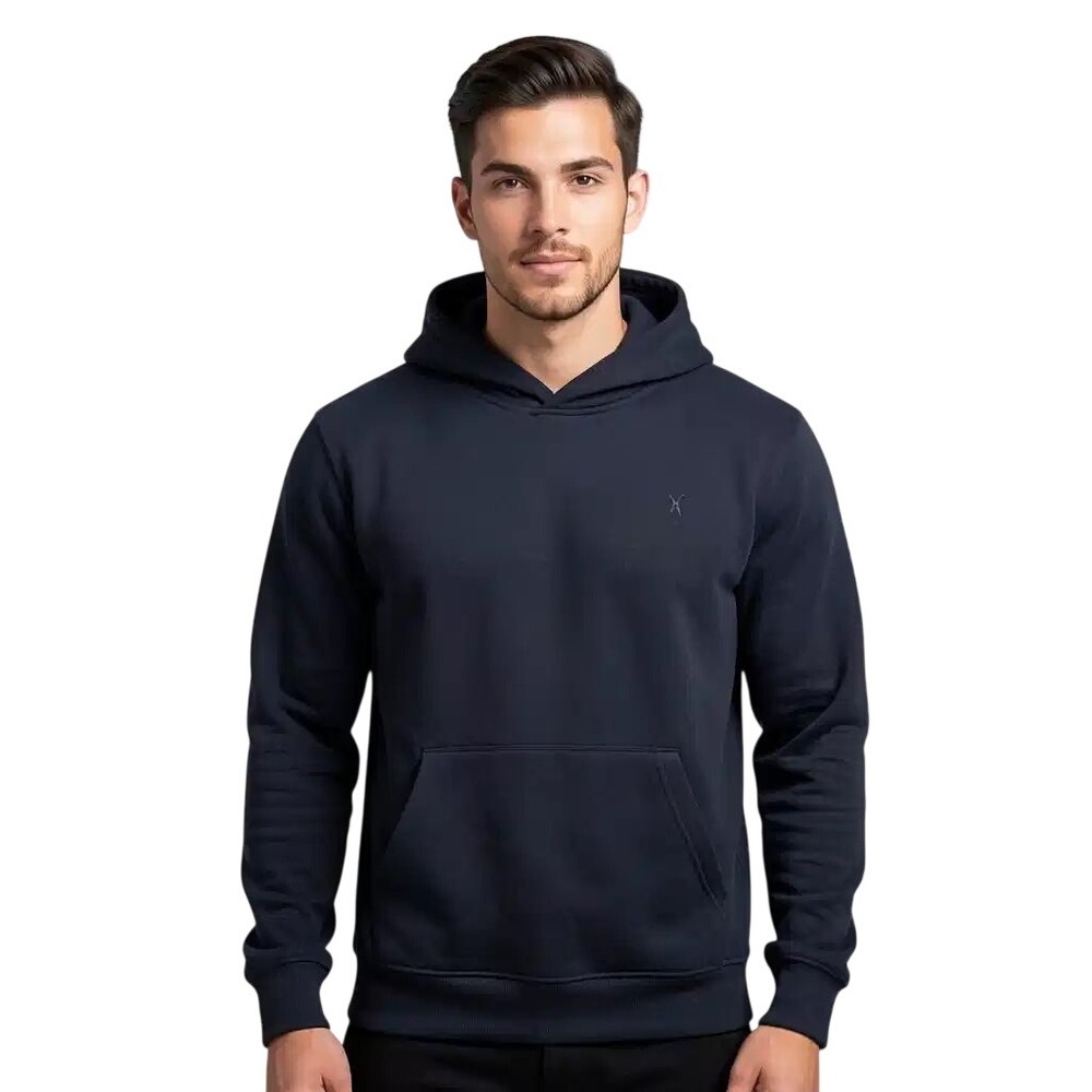 Express Mens Deep Navy Blue Fleece Pullover Hoodie Large NWT
